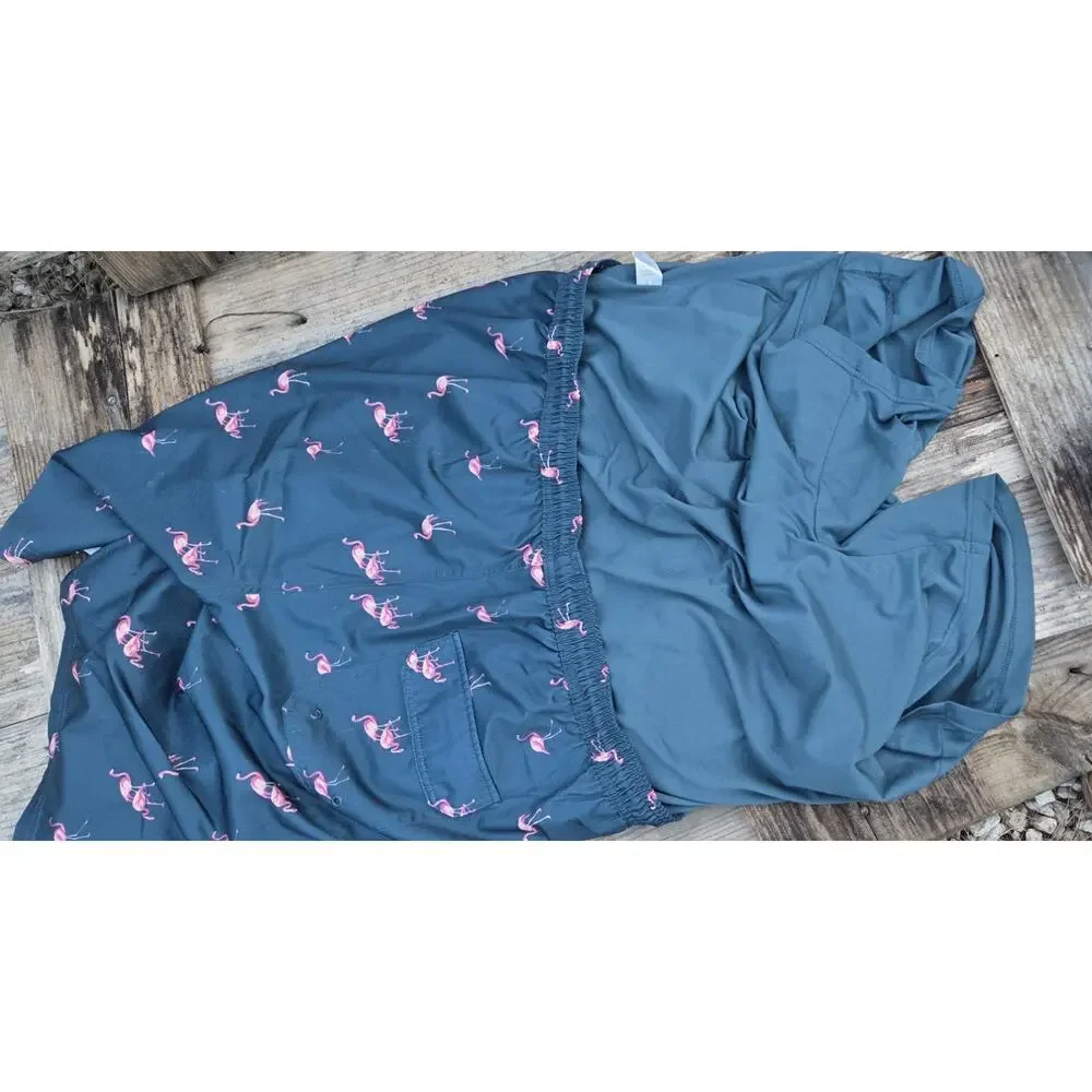 MEEKOS BY KING SIZE big and tall flamingo vacation wear swim trunks 3X shorts